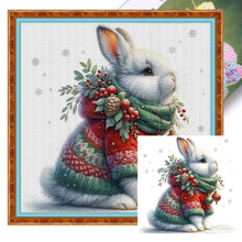 Load image into Gallery viewer, Winter Rabbit - 30*30CM 18CT Stamped Cross Stitch
