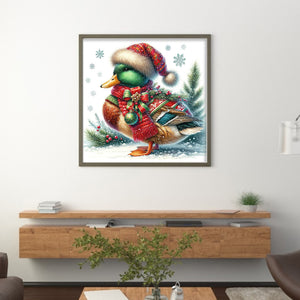 Winter Duck - 30*30CM 18CT Stamped Cross Stitch