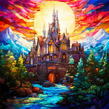 Load image into Gallery viewer, Glass Art Mountain Castle 30*30CM(Canvas) Full Round Drill Diamond Painting
