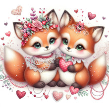 Load image into Gallery viewer, A Pair Of Foxes 30*30CM(Canvas) Full Round Drill Diamond Painting
