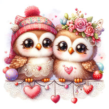 Load image into Gallery viewer, Pair Of Owls 30*30CM(Canvas) Full Round Drill Diamond Painting
