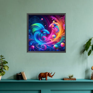 Atmosphere Double Goldfish 30*30CM(Canvas) Full Round Drill Diamond Painting