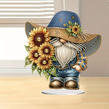 Load image into Gallery viewer, Special Shape Cute Gnome Table Top Diamond Painting Ornament Kit (Big Sunflower)
