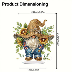 Special Shape Cute Gnome 5D DIY Table Top Diamond Painting Kit (Small Sunflower)