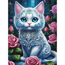 Load image into Gallery viewer, Cat Among Rose Bushes 30*40CM(Canvas) Full Round Drill Diamond Painting
