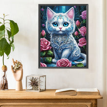 Load image into Gallery viewer, Cat Among Rose Bushes 30*40CM(Canvas) Full Round Drill Diamond Painting
