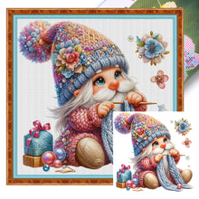 Load image into Gallery viewer, Gnome Knitting A Sweater - 45*45CM 11CT Stamped Cross Stitch
