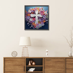 Cross Paper Painting 30*30CM(Canvas) Partial Special Shaped Drill Diamond Painting