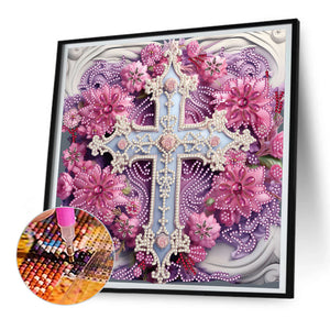 Cross Paper Painting 30*30CM(Canvas) Partial Special Shaped Drill Diamond Painting