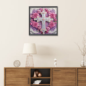 Cross Paper Painting 30*30CM(Canvas) Partial Special Shaped Drill Diamond Painting