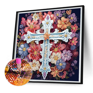 Cross Paper Painting 30*30CM(Canvas) Partial Special Shaped Drill Diamond Painting