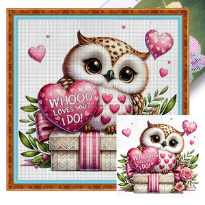 Love Owl - 40*40CM 11CT Stamped Cross Stitch