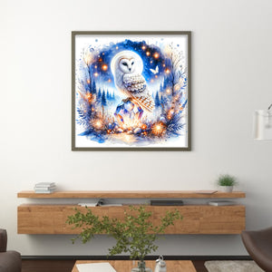 Owl At Night - 40*40CM 11CT Stamped Cross Stitch