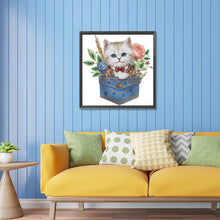 Load image into Gallery viewer, Cat In Pocket 30*30CM(Canvas) Partial Special Shaped Drill Diamond Painting
