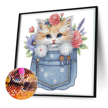 Load image into Gallery viewer, Cat In Pocket 30*30CM(Canvas) Partial Special Shaped Drill Diamond Painting
