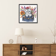 Load image into Gallery viewer, Cat In Pocket 30*30CM(Canvas) Partial Special Shaped Drill Diamond Painting
