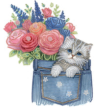 Load image into Gallery viewer, Cat In Pocket 30*30CM(Canvas) Partial Special Shaped Drill Diamond Painting
