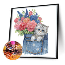 Load image into Gallery viewer, Cat In Pocket 30*30CM(Canvas) Partial Special Shaped Drill Diamond Painting
