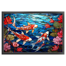 Load image into Gallery viewer, Glass Painting-Fish In The Pond - 60*40CM 11CT Stamped Cross Stitch
