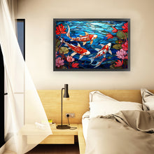 Load image into Gallery viewer, Glass Painting-Fish In The Pond - 60*40CM 11CT Stamped Cross Stitch
