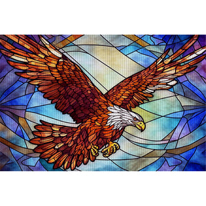 Glass Painting-Eagle - 60*40CM 11CT Stamped Cross Stitch