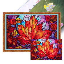 Load image into Gallery viewer, Glass Painting-Maple Leaf - 60*40CM 11CT Stamped Cross Stitch
