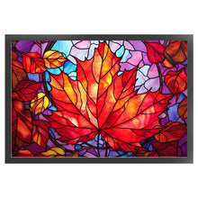 Load image into Gallery viewer, Glass Painting-Maple Leaf - 60*40CM 11CT Stamped Cross Stitch
