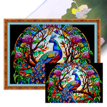 Load image into Gallery viewer, Glass Painting-Peacock - 60*45CM 11CT Stamped Cross Stitch
