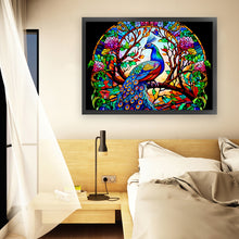 Load image into Gallery viewer, Glass Painting-Peacock - 60*45CM 11CT Stamped Cross Stitch
