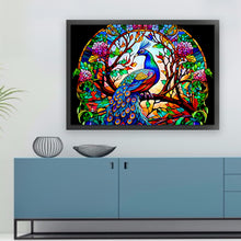 Load image into Gallery viewer, Glass Painting-Peacock - 60*45CM 11CT Stamped Cross Stitch
