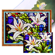 Load image into Gallery viewer, Glass Painting-Lily - 60*45CM 11CT Stamped Cross Stitch
