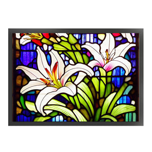 Glass Painting-Lily - 60*45CM 11CT Stamped Cross Stitch