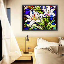 Load image into Gallery viewer, Glass Painting-Lily - 60*45CM 11CT Stamped Cross Stitch
