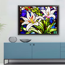 Load image into Gallery viewer, Glass Painting-Lily - 60*45CM 11CT Stamped Cross Stitch
