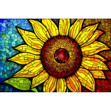 Load image into Gallery viewer, Glass Painting - Sunflower - 60*40CM 11CT Stamped Cross Stitch
