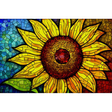 Load image into Gallery viewer, Glass Painting - Sunflower - 60*40CM 11CT Stamped Cross Stitch
