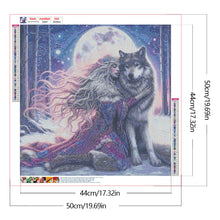 Load image into Gallery viewer, Wolf And Woman 50*50CM(Canvas) Full Round Drill Diamond Painting
