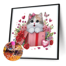 Load image into Gallery viewer, Surprised Cat 30*30CM(Canvas) Partial Special Shaped Drill Diamond Painting
