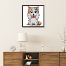 Load image into Gallery viewer, Surprised Cat 30*30CM(Canvas) Partial Special Shaped Drill Diamond Painting
