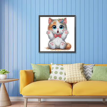 Load image into Gallery viewer, Surprised Cat 30*30CM(Canvas) Partial Special Shaped Drill Diamond Painting
