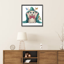 Load image into Gallery viewer, Surprised Cat 30*30CM(Canvas) Partial Special Shaped Drill Diamond Painting
