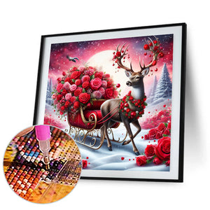 Rose Elk 30*30CM(Canvas) Full Round Drill Diamond Painting