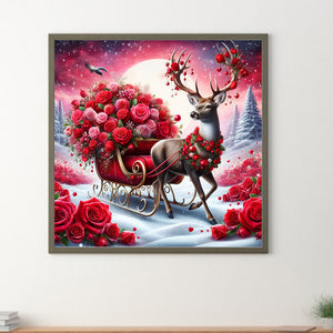 Rose Elk 30*30CM(Canvas) Full Round Drill Diamond Painting