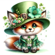 Load image into Gallery viewer, St Patrick Four Leaf Clover Fox 30*30CM(Canvas) Full Round Drill Diamond Painting
