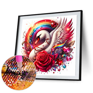 Rose Swan 30*30CM(Canvas) Full Round Drill Diamond Painting