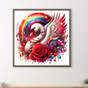 Rose Swan 30*30CM(Canvas) Full Round Drill Diamond Painting