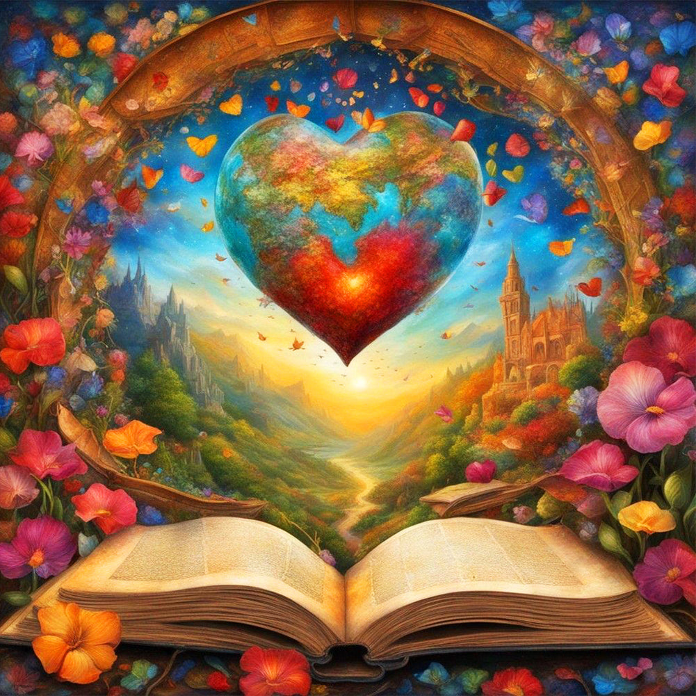 Love And Books 30*30CM(Canvas) Full Round Drill Diamond Painting