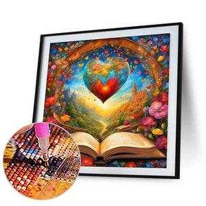 Love And Books 30*30CM(Canvas) Full Round Drill Diamond Painting