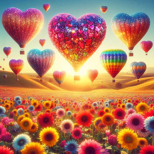 Love Hot Air Balloon 30*30CM(Canvas) Full Round Drill Diamond Painting