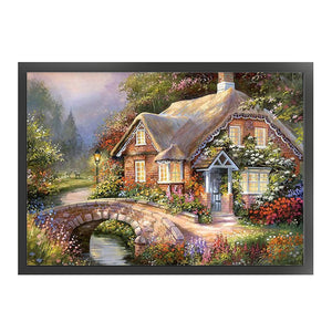 Waterside Cottage - 55*40CM 11CT Stamped Cross Stitch